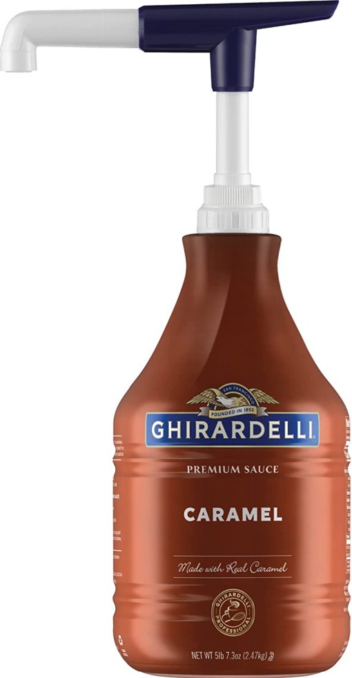 Ghirardelli - 87.3 Ounce Creamy Caramel Sauce Bottle with Ghirardelli Stamped Barista Spoon & Pump - Image 9