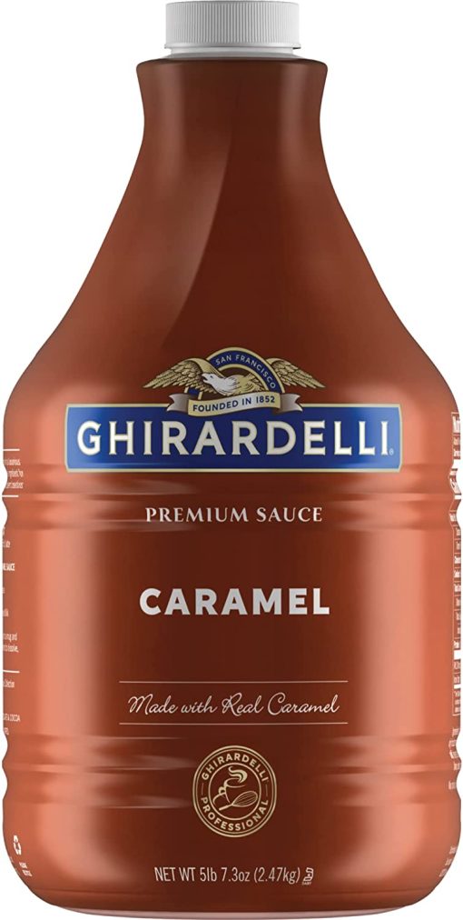 Ghirardelli - 87.3 Ounce Creamy Caramel Sauce Bottle with Ghirardelli Stamped Barista Spoon & Pump - Image 5