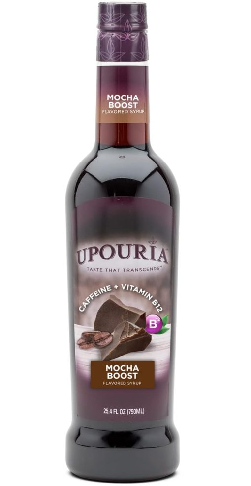 Upouria Mocha Boost Coffee Syrup Flavoring, 100% Vegan, Gluten-Free, Kosher, 750 mL Bottle (Pack of 2) with 1 Syrup Pump - Image 2