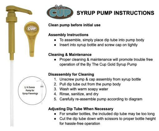 By The Cup Gold Coffee Syrup Pump for 750 ml Bottles (Pack of 2) Fits Upouria, Torani, DaVinci, Jordans Skinny Syrups, and Monin (1L Plastic Only) - Image 5