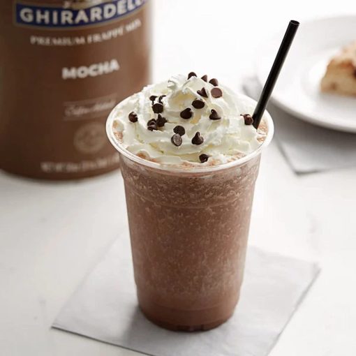 Ghirardelli Mocha Premium Frappé Mix, 3.12 lb Can with Ghirardelli Stamped Barista Spoon - Image 2