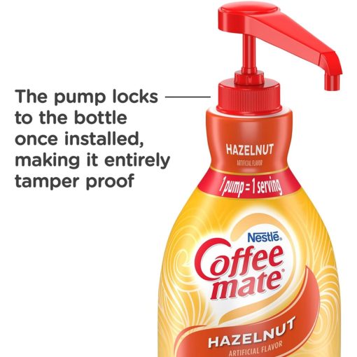 Coffee mate Hazelnut Liquid Concentrate, 1.5 Liter Pump Bottle with By The Cup Coffee Scoop - Image 3