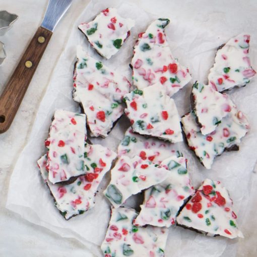 By The Cup Peppermint Bark Candy 2 Pound Red Green and White Candy Pieces - Image 2