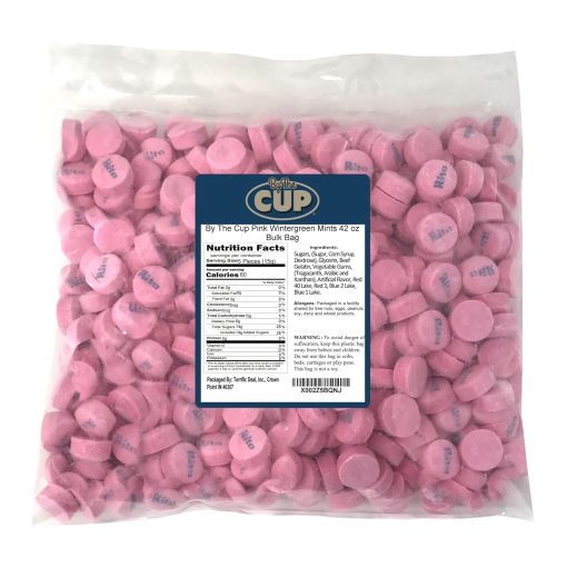 By The Cup Pink Wintergreen Mints, 2.62 Pound Bulk Bag