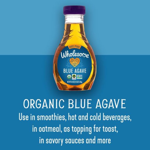 Wholesome Organic Blue Agave Nectar, Syrup, Low Glycemic Sweetener, Gluten Free, Non GMO, 23.5 Fluid Ounce Bottle (Pack of 3) - with By The Cup Measuring Spoons - Image 5