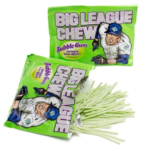 Big League Chew Swingin' Sour Apple Shredded Bubble Gum, 2.12 oz (Pack of 3) with By The Cup Mints - Image 4