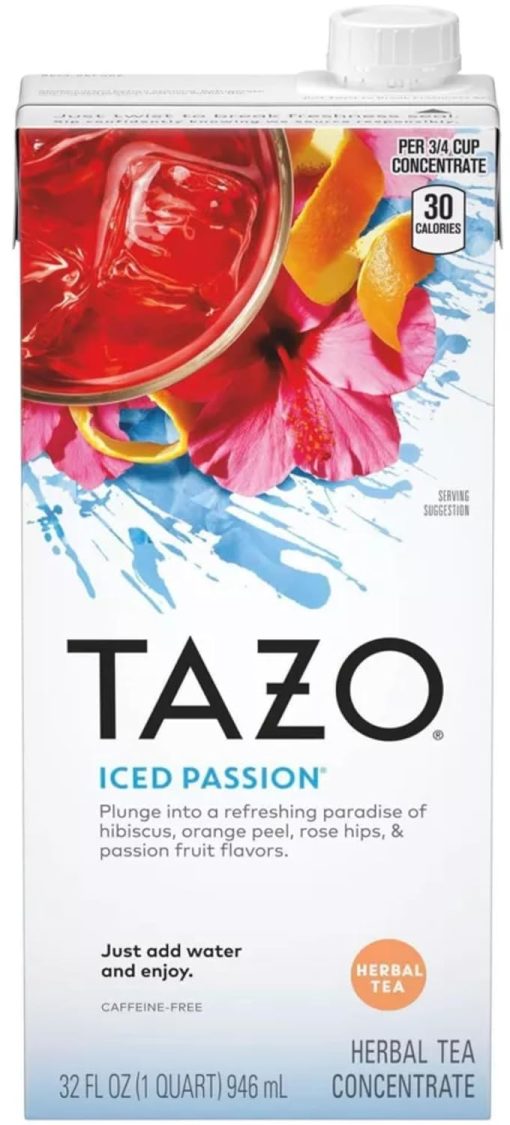 TAZO Iced Passion Herbal Tea Concentrate (Pack of 2), 32 oz with By The Cup Coasters - Image 2