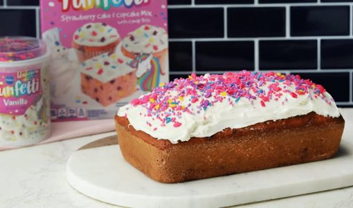 Funfetti Unicorn Strawberry Cake & Cupcake Mix and Unicorn Vanilla Frosting with By The Cup Frosting Spreader - Image 3