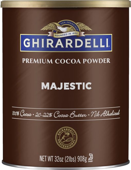 Ghirardelli Majestic Premium Cocoa Powder , 32 Ounce Can with Ghirardelli Stamped Barista Spoon - Image 2