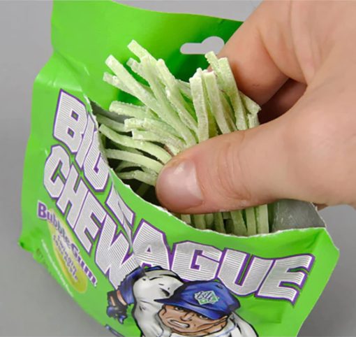 Big League Chew Swingin' Sour Apple Shredded Bubble Gum, 2.12 oz (Pack of 3) with By The Cup Mints - Image 5