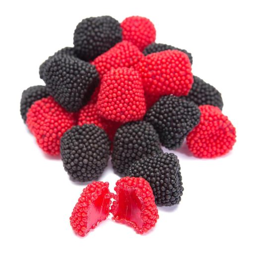 By The Cup Raspberries and Blackberries Soft Chewy Fruit Flavored Jells Covered in Candy Seeds, 2 Pound Bag - Image 5