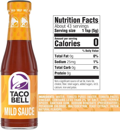 Taco Bell Mild Sauce 7.5 Ounce (Pack of 4) with By The Cup Swivel Spoons - Image 2