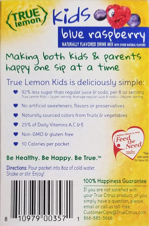 True Lemon Kids Blue Raspberry 10 Count (Pack of 4) with By The Cup Sports Bottle - Image 6