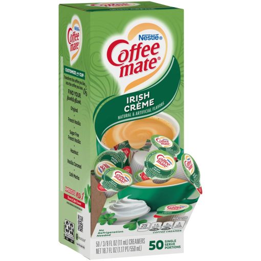 Nestle Coffee mate Liquid Coffee Creamer Singles, Irish Crème, 50 Ct Box (Pack of 2) with By The Cup Coffee Scoop - Image 2