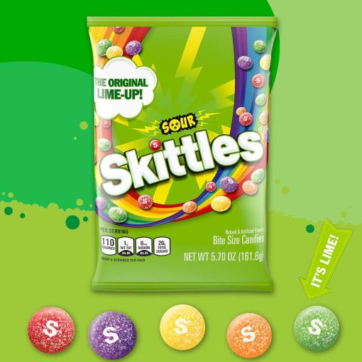 Sour Skittles Candy, 5.7 Ounce (Pack of 2) with By The Cup Bag Clip - Image 5