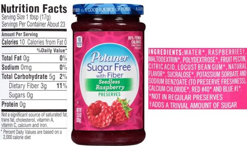 Polaner Sugar Free Preserves Sweetened with Sucralose 13.5 Ounce Variety, Blackberry, Raspberry, Strawberry with By The Cup Spatula Knife - Image 3