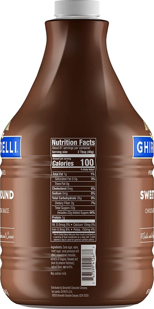 Ghirardelli Sweet Ground Chocolate & Cocoa Sauce 85.9 Ounce with Ghirardelli Pump and Spoon - Image 6