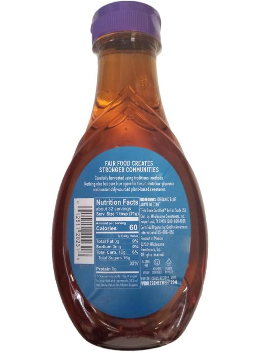 Wholesome Organic Blue Agave Nectar, Syrup, Low Glycemic Sweetener, Gluten Free, Non GMO, 23.5 Fluid Ounce Bottle (Pack of 3) - with By The Cup Measuring Spoons - Image 3