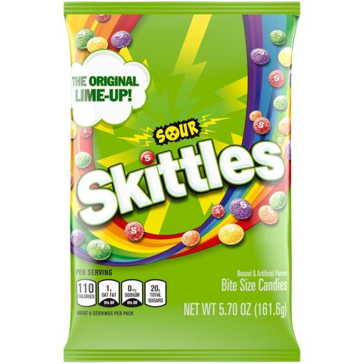 Sour Skittles Candy, 5.7 Ounce (Pack of 2) with By The Cup Bag Clip - Image 2