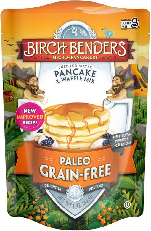 Birch Benders Paleo Pancake and Waffle Mix, 12 oz (Pack of 4) with By The Cup Swivel Spoons - Image 2