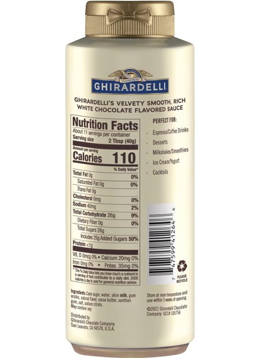 Ghirardelli White Chocolate Sauce, 16 Ounce Squeeze Bottle with Ghirardelli Stamped Barista Spoon - Image 7