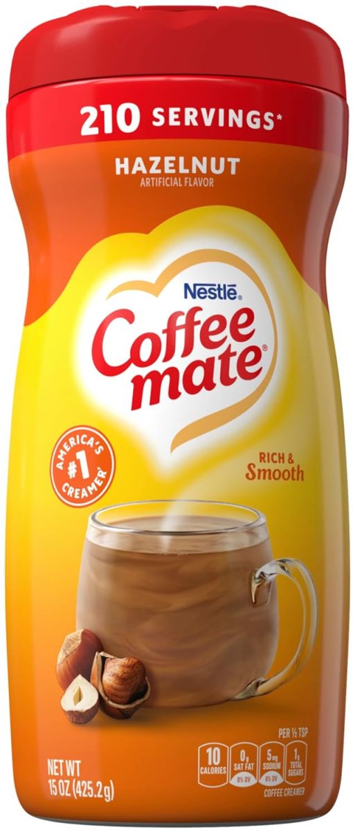 Coffee mate Hazelnut Powdered Creamer, 15 oz (Pack of 3) with By The Cup Coffee Scoop - Image 2