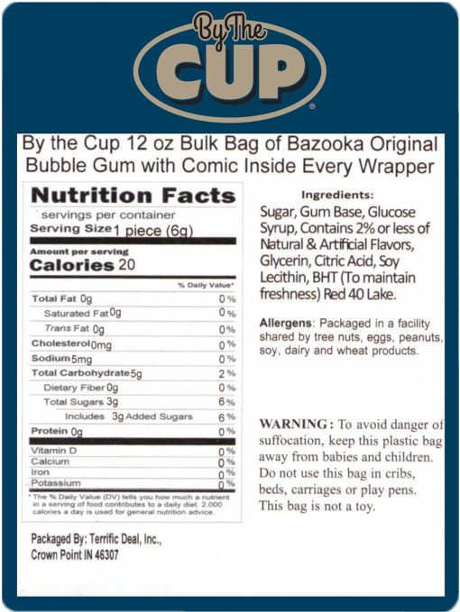 By the Cup 12 oz Bulk Bag of Bazooka Original Bubble Gum with Comic Inside Every Wrapper - Image 6