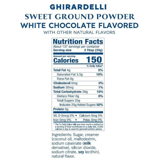 Ghirardelli Sweet Ground White Chocolate Flavored Gourmet Powder Beverage Mix, 10 Pound Box with Ghirardelli Stamped Barista Spoon - Image 8