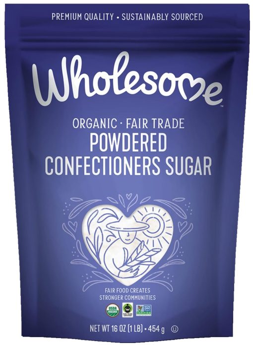 Wholesome Organic Powdered Confectioners Sugar - 16 Ounce Bag (Pack of 3) Non GMO, Gluten Free - with By The Cup Measuring Spoons - Image 2