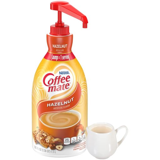 Coffee mate Hazelnut Liquid Concentrate, 1.5 Liter Pump Bottle with By The Cup Coffee Scoop - Image 6