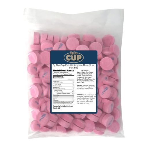 By The Cup Pink Wintergreen Mints 12 oz Bulk Bag