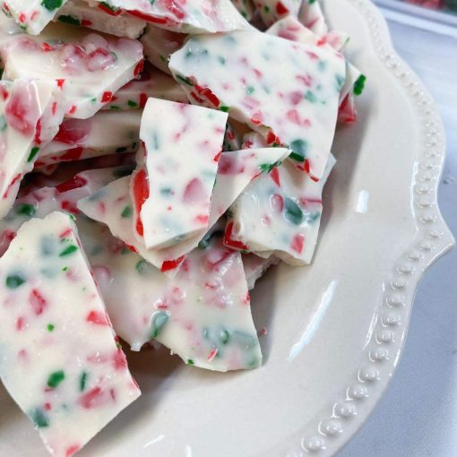 By The Cup Peppermint Bark Candy 2 Pound Red Green and White Candy Pieces - Image 3