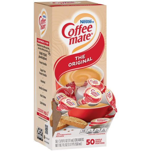 Nestle Coffee mate Liquid Coffee Creamer Singles, Original, 50 Ct Box with By The Cup Coffee Scoop - Image 2