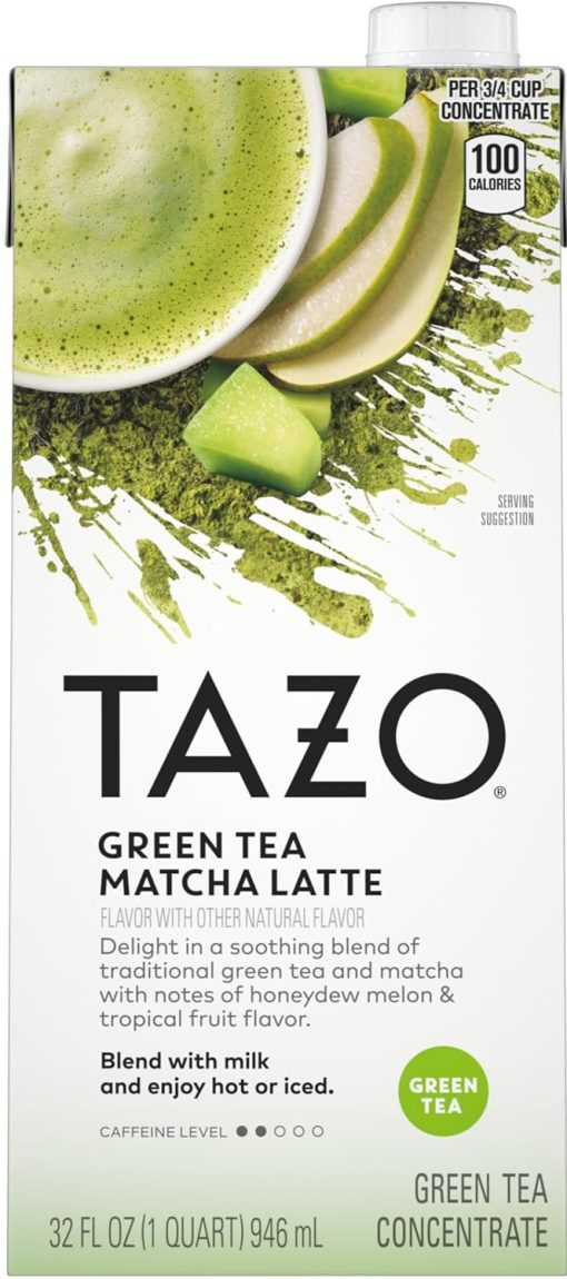 TAZO Green Tea Matcha Latte Concentrate, 32 oz (Pack of 2) with By The Cup Coasters - Image 2