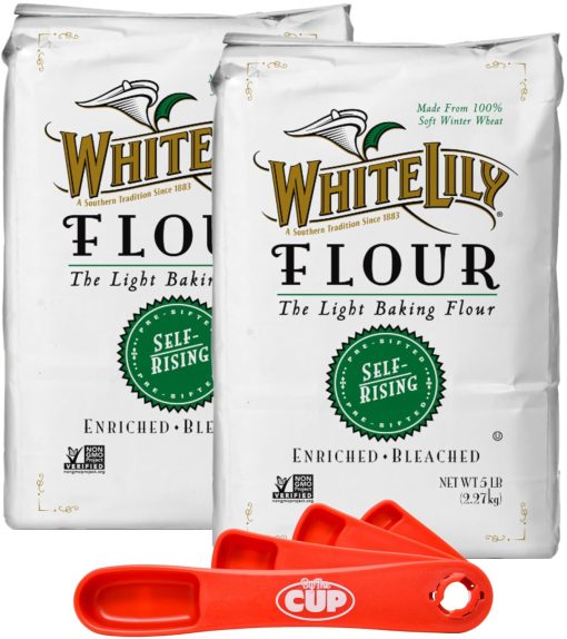 White Lily Non-GMO Self Rising Flour 5 lb Bag (Pack of 2) By The Cup Swivel Spoons