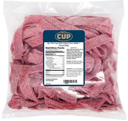 By The Cup Wild Cherry Sour Belts 1 Pound Bag