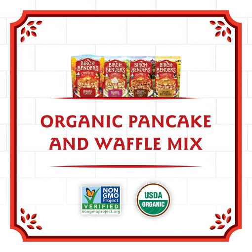 Birch Benders Organic Classic Pancake and Waffle Mix, 16 oz (Pack of 2) with By The Cup Swivel Spoons - Image 3