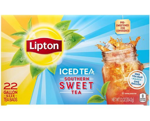 Lipton Southern Sweet Tea, Gallon-Size Tea Bags, 22 Count Box (Pack of 2) with By The Cup To Go Cup - Image 2