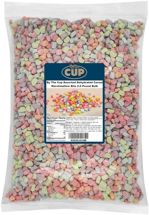 By The Cup Assorted Dehydrated Cereal Marshmallow Bits 2.6 Pound Bulk