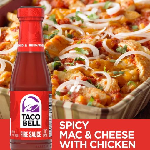 Taco Bell Fire Sauce 7.5 Ounce (Pack of 4) with By The Cup 2 Go Keychains 1.69 Fl oz and 1 Fl oz Mini Sauce Bottles - Image 4