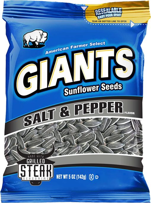 Giants Sunflower Seeds 5 Flavor Variety, 1 each Flavor (Pack of 5) with By the Cup Chip Clip - Image 4