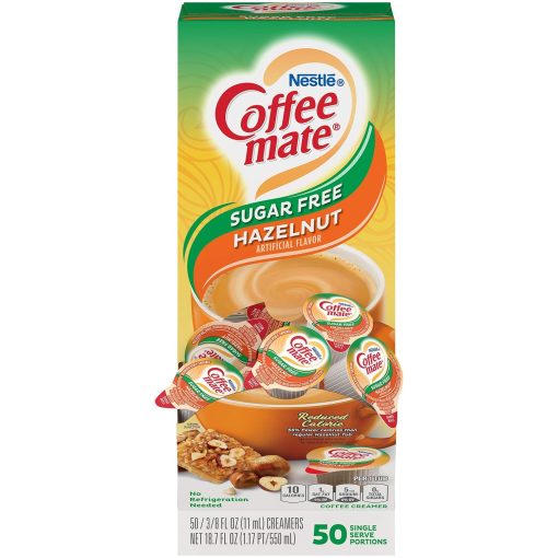 Nestle Coffee mate Liquid Coffee Creamer Singles Variety, Zero Sugar French Vanilla 50 Ct Box, Sugar Free Hazelnut 50 Ct Box with By The Cup Coffee Scoop - Image 6