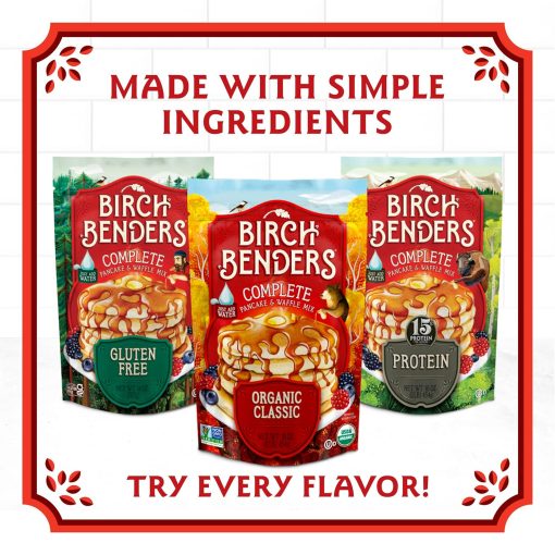 Birch Benders Organic Classic Pancake and Waffle Mix, 16 oz (Pack of 4) with By The Cup Swivel Spoons - Image 5