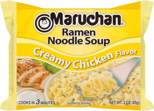 By The Cup Chop Sticks and Soup Variety, 4 Flavor Assortment, 3 Ounce Single Serving Packs Maruchan Ramen Noodle Soup, 6 of each Soy, Creamy Chicken, Roast Beef and Chicken Flavor (Pack of 24) - Image 3