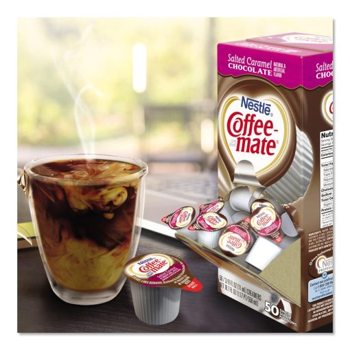 Nestle Coffee mate Liquid Coffee Creamer Singles, Salted Caramel Chocolate, 50 Ct Box with By The Cup Coffee Scoop - Image 6