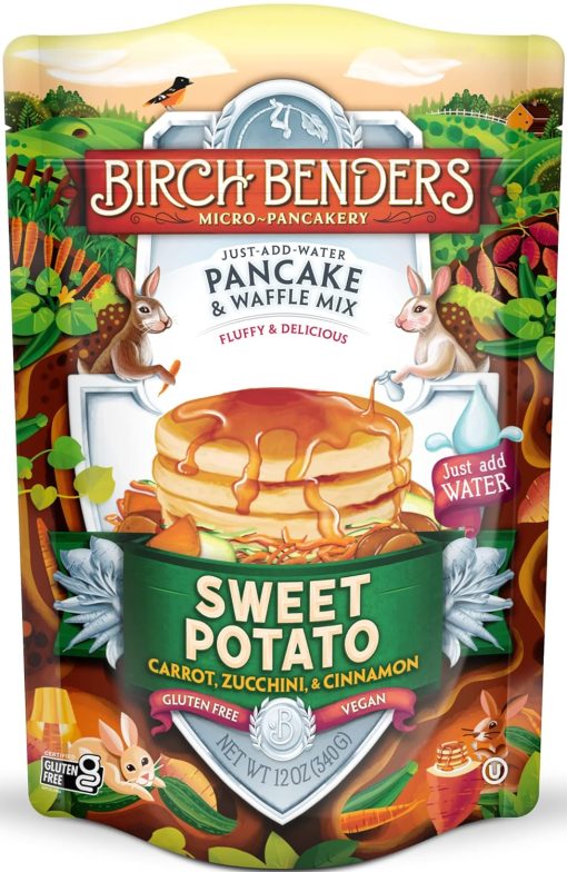 Birch Benders Sweet Potato Pancake and Waffle Mix, 12 oz (Pack of 2) with By The Cup Swivel Spoons - Image 2