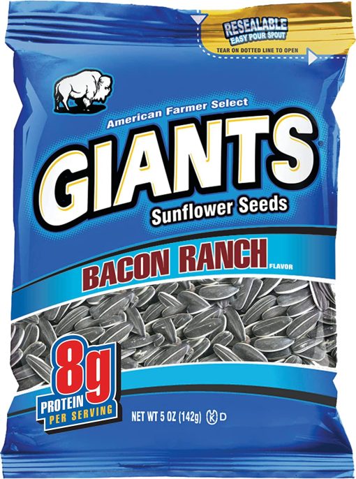 Giants Sunflower Seeds 5 Flavor Variety, 1 each Flavor (Pack of 5) with By the Cup Chip Clip - Image 2