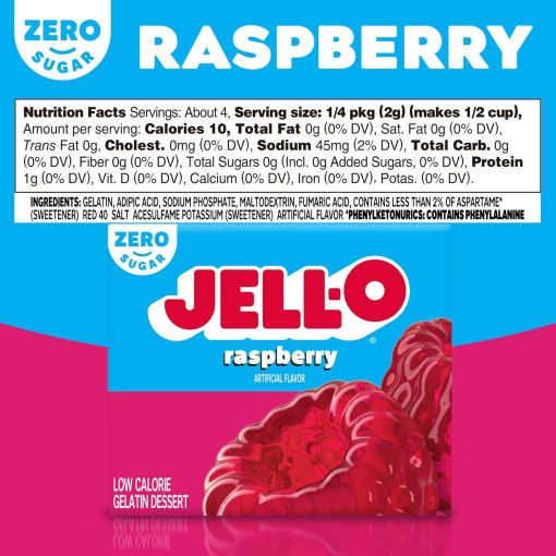 Jell-O Sugar Free Gelatin Variety Pack, Raspberry, Lemon, Lime, and Black Cherry, 0.3 Ounce, 2 of each with By The Cup Mood Spoons - Image 7