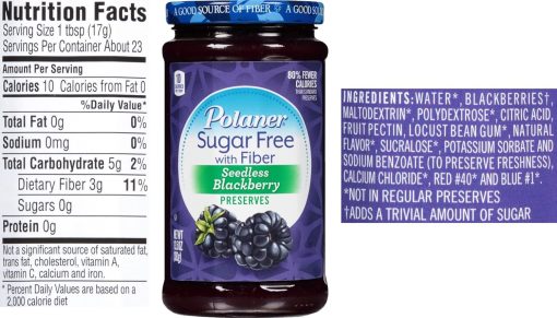 Polaner Sugar Free Preserves Sweetened with Sucralose 13.5 Ounce Variety, Blackberry, Raspberry, Strawberry with By The Cup Spatula Knife - Image 2