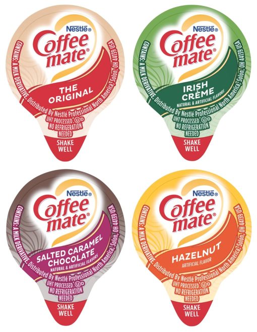 Coffee mate Liquid .375oz Variety Pack (4 Flavor) 100 Count & By The Cup Sugar Packets (Irish Creme, Orig, Salted Caramel, Hazelnut) - Image 2